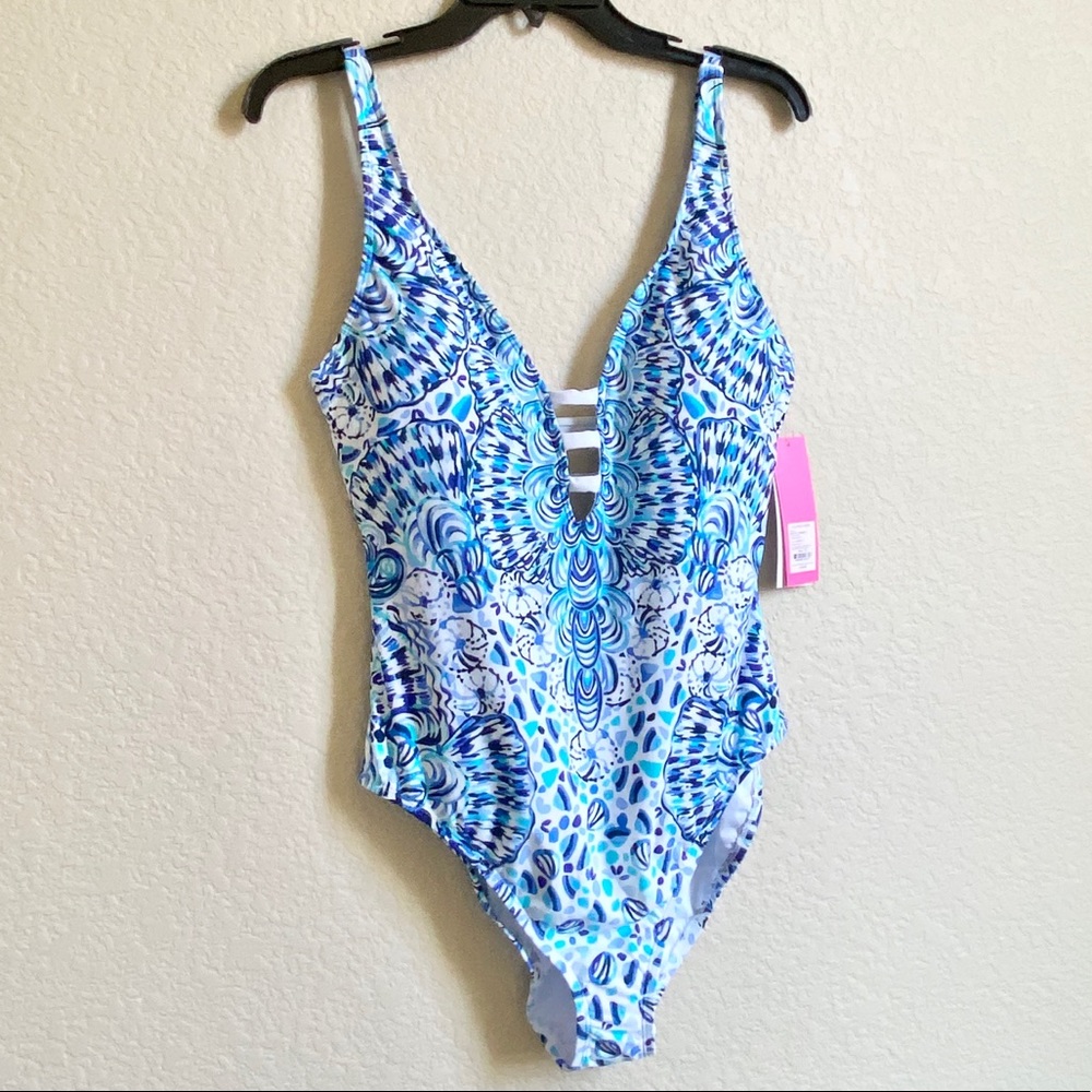NWT Lilly Pulitzer Shell Phone Jaspen Swimsuit 12